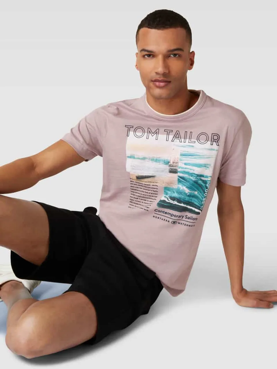 Tom Tailor T-Shirt mit Statement-Print in Rosa