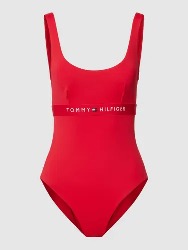 TOMMY HILFIGER Badeanzug mit Label-Detail Modell 'ONE PIECE' in Rot