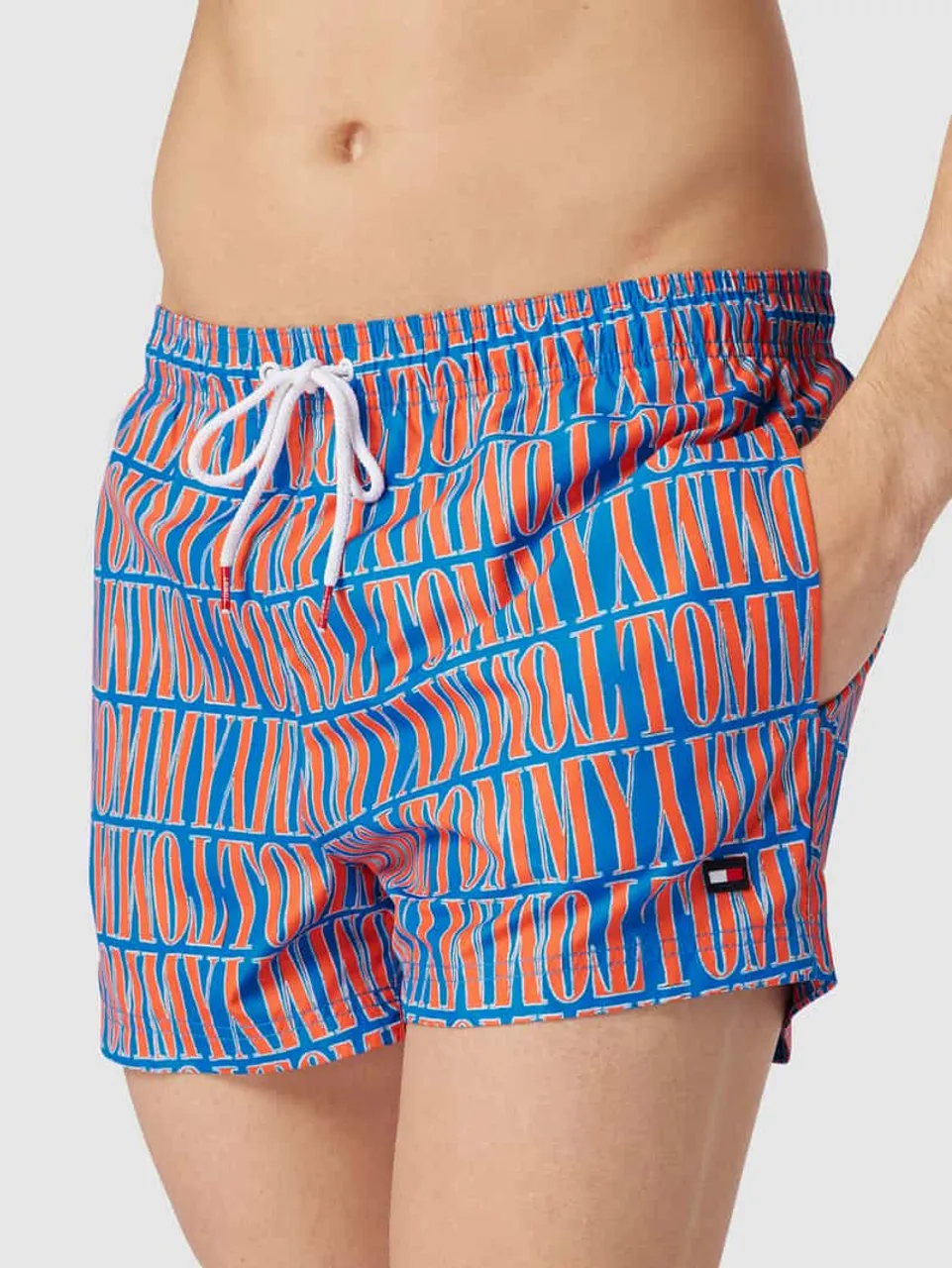 Tommy Hilfiger Badehose mit Allover-Muster in Royal