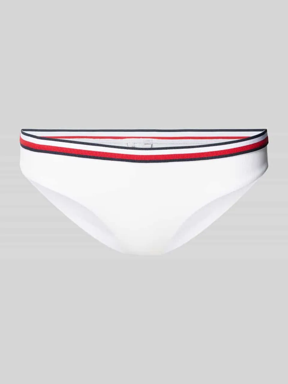 TOMMY HILFIGER Bikini-Hose mit elastischem Logo-Bund Modell 'Global' in Weiss