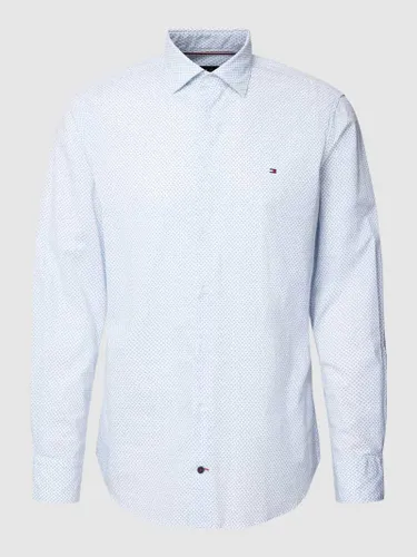 Tommy Hilfiger Business-Hemd mit feinem Allover-Muster Modell 'DANDELION' in Weiss