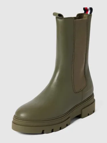 Tommy Hilfiger Chelsea Boots aus Leder Modell 'MONOCHROMATIC' in Khaki