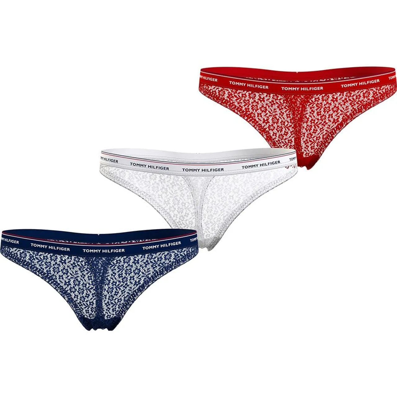 Tommy Hilfiger Damen 3 Pack Thong Lace (EXT Sizes)
