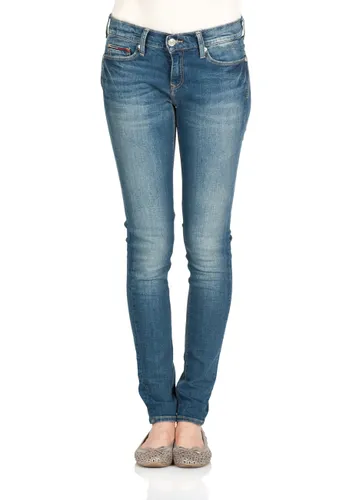 Tommy Hilfiger Damen Jeans Mid Rise Skinny Nora RBST - Skinny Fit - Blau - Royal Blue Stretch