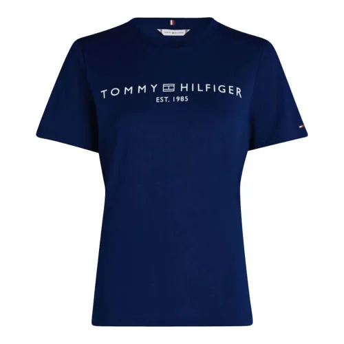 Tommy Hilfiger Damen T-Shirt Kurzarm Reg Corp Logo C-Nk Ss