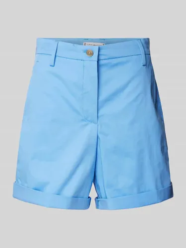 Tommy Hilfiger Flared Chino-Shorts mit Gesäßtaschen Modell 'CO BLEND' in Bleu