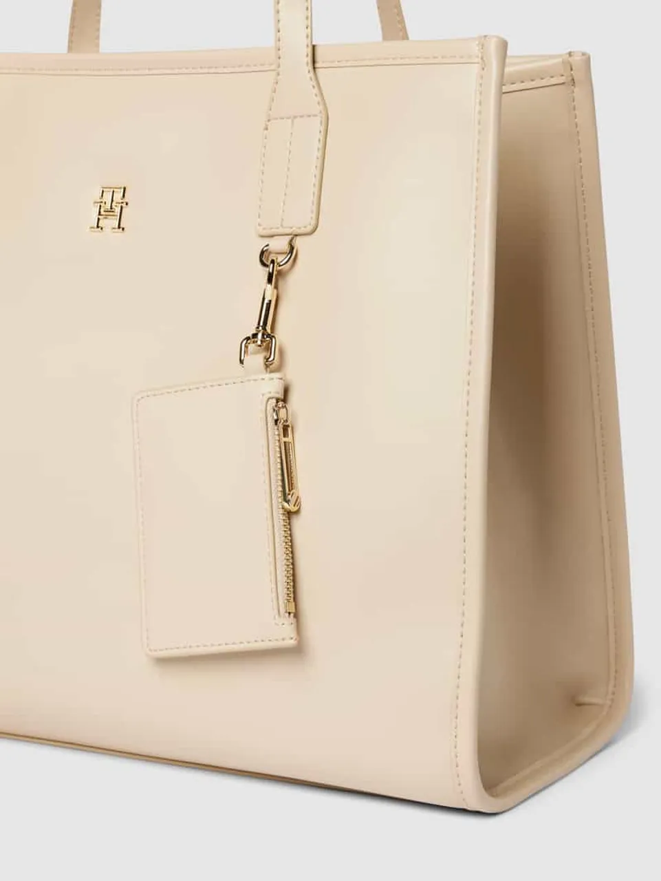 Tommy Hilfiger Handtasche mit Label-Applikation in Ecru, Größe One Size