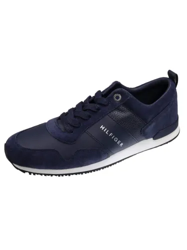 Tommy Hilfiger Herren Sneakers Iconic Leather Suede Mix