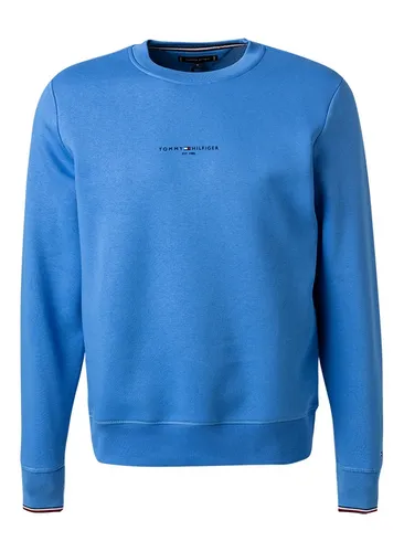 Tommy Hilfiger Herren Sweatshirt blau Baumwolle unifarben