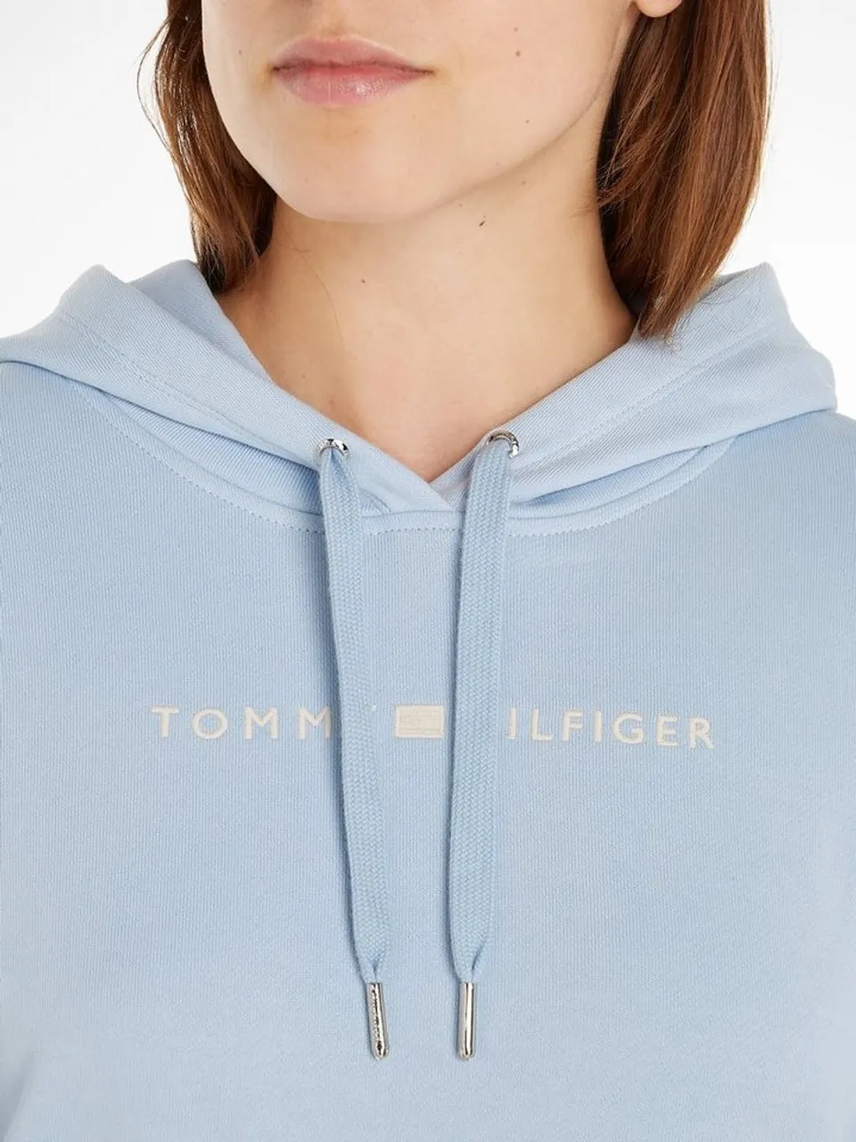 Tommy Hilfiger Kapuzensweatshirt REG FROSTED CORP LOGO HOODIE mit gesticktem Tommy Hilfiger Logo-Schriftzug