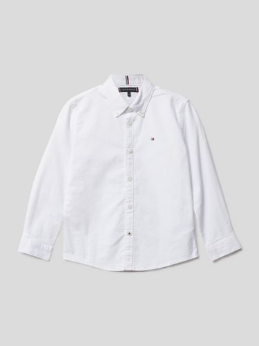 Tommy Hilfiger Kids Hemd mit Button-Down-Kragen in Weiß