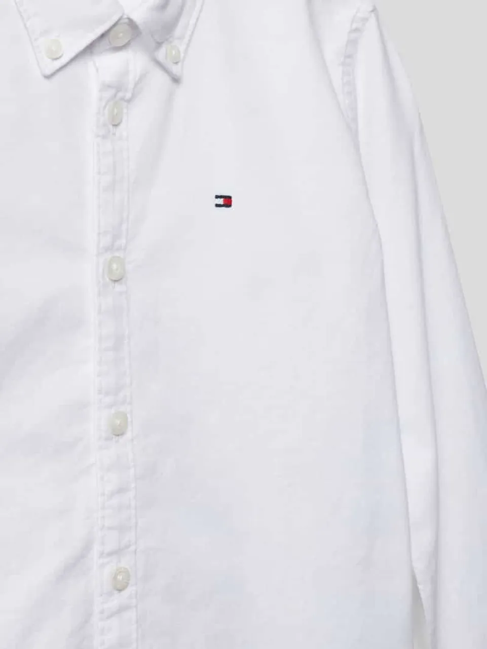 Tommy Hilfiger Kids Hemd mit Button-Down-Kragen in Weiss