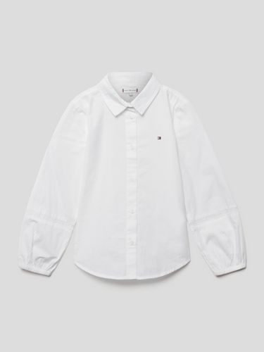 Tommy Hilfiger Kids Hemdbluse mit Label-Stitchings in Weiß