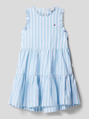 Tommy Hilfiger Kids Knielanges Kleid mit Streifenmuster in Bleu