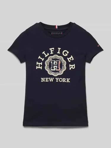 Tommy Hilfiger Kids T-Shirt mit Label-Stitching in Marine