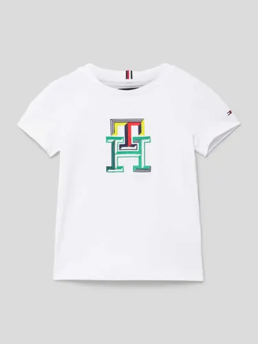 Tommy Hilfiger Kids T-Shirt mit Label-Stitching in Weiss