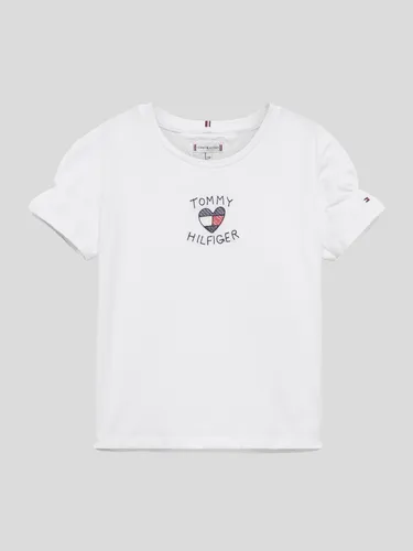 Tommy Hilfiger Kids T-Shirt mit Label-Stitching in Weiss