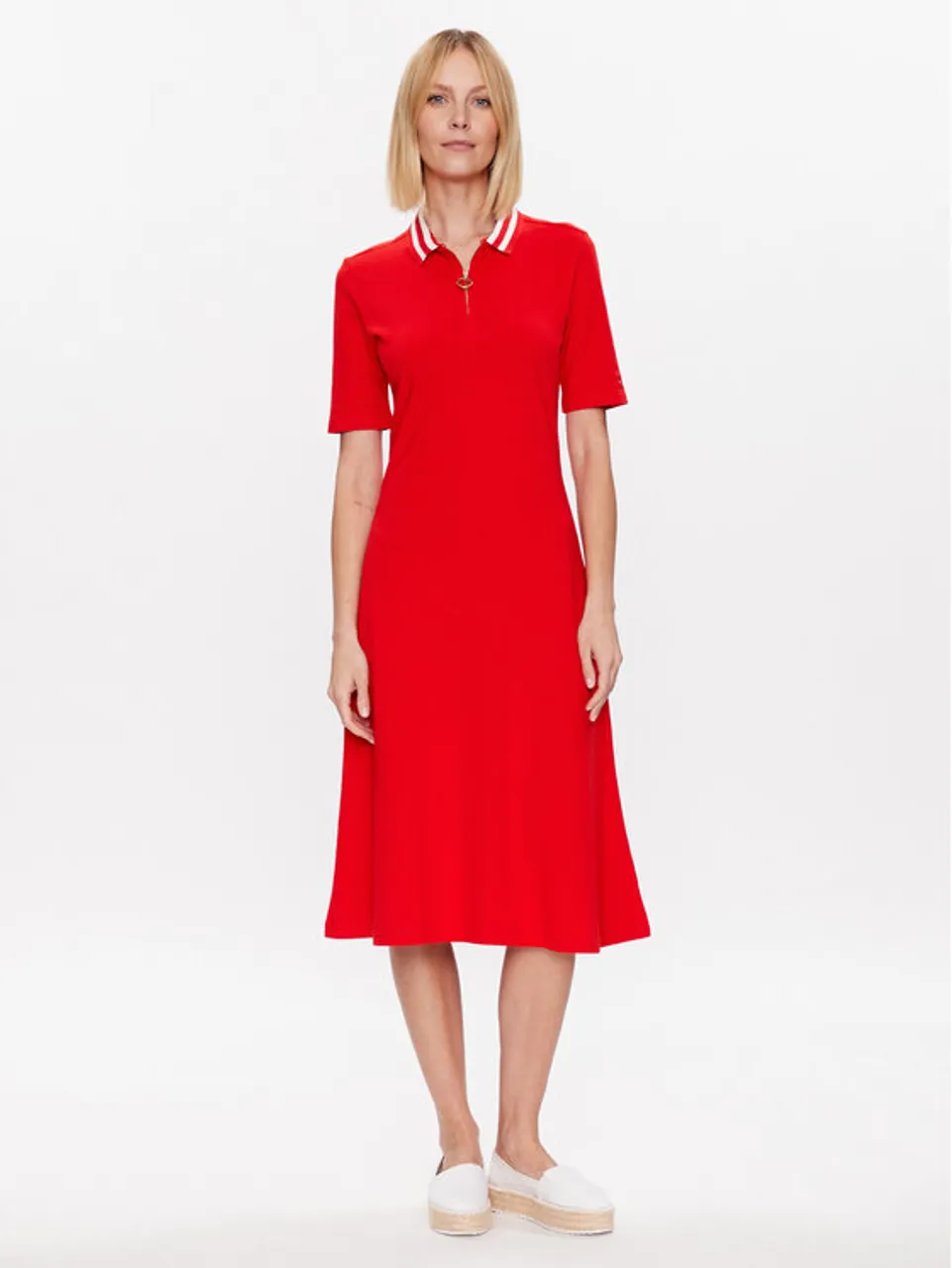 Tommy Hilfiger Kleid für den Alltag WW0WW37841 Rot Regular Fit - Preise  vergleichen