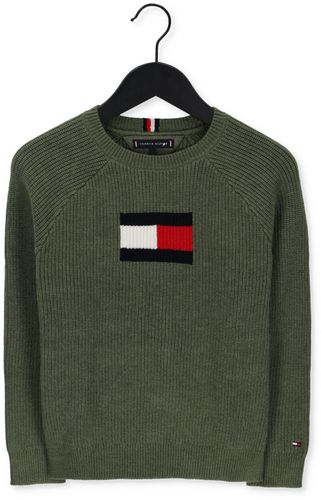 Tommy Hilfiger Pullover Raglan Flag Sweater Grün Jungen
