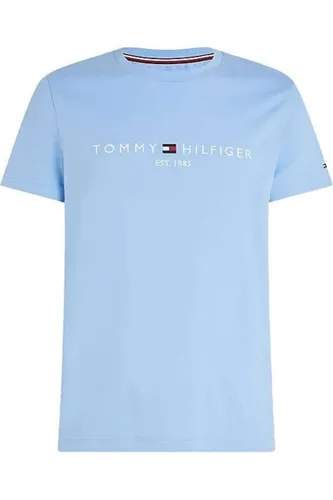 Tommy Hilfiger Regular Fit T-Shirt Rundhals hellblau, Einfarbig