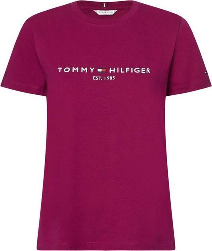 Tommy Hilfiger Rundhalsshirt »TH ESS HILFIGER C-NK REG TEE SS« mit Tommy Hilfiger Linear Logo-Schriftzug