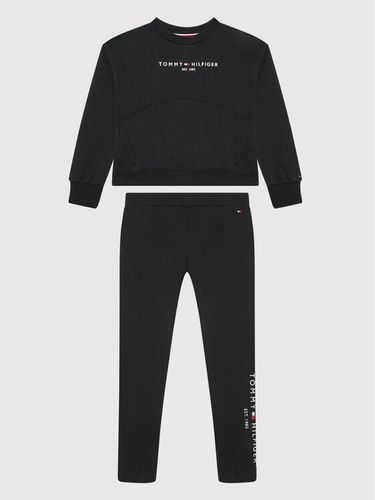 Tommy Hilfiger Set Sweatshirt und Leggings Essential KG0KG06027 M Schwarz Regular Fit