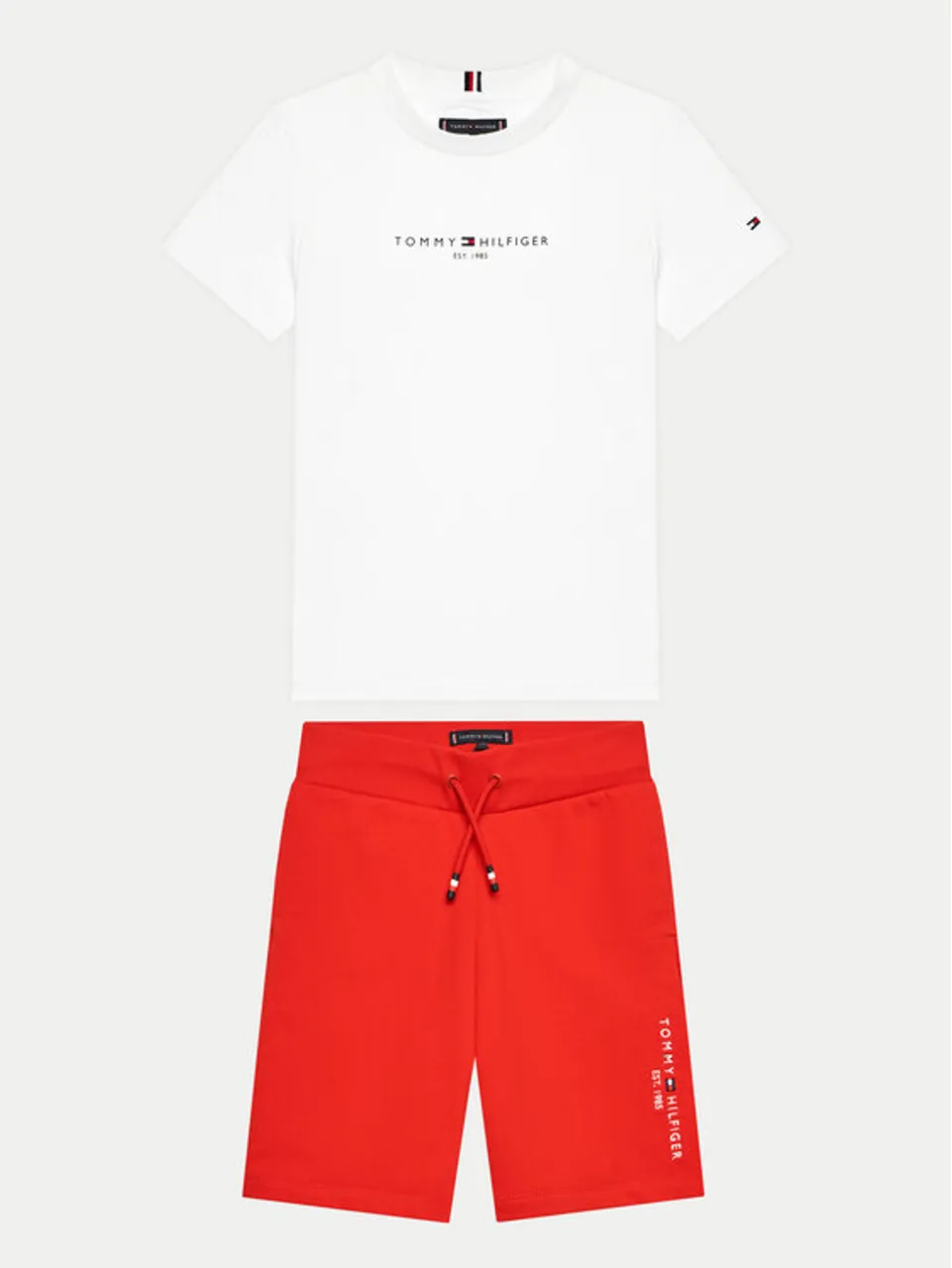 Tommy Hilfiger Set T-Shirt und Shorts Essential KB0KB08829 D Rot Regular Fit