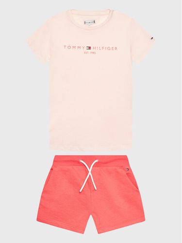 Tommy Hilfiger Set T-Shirt und Sportshorts KG0KG07281 D Rosa Regular Fit