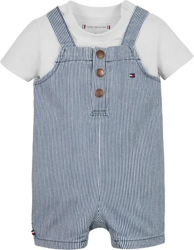 Tommy Hilfiger Shirt & Hose BABY STRIPED DUNGAREE SET (Set, Shirt+Latzhose) Baby bis 2 Jahre, Set Shirt & Latzhose