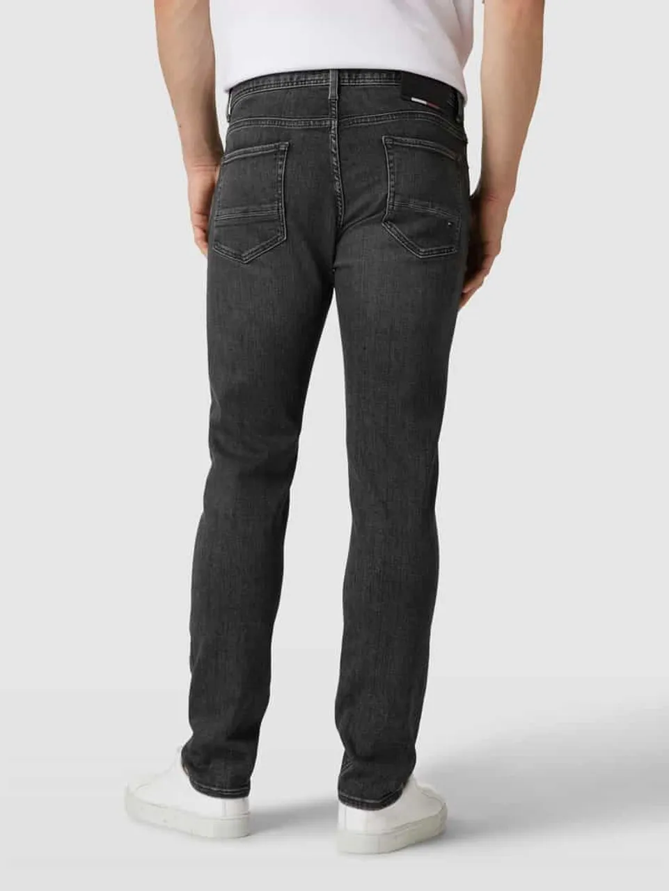 Tommy Hilfiger Slim Fit Jeans im 5-Pocket-Design Modell 'BLEECKER' in Dunkelgrau