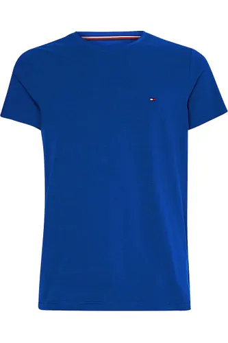 Tommy Hilfiger Slim Fit T-Shirt Rundhals blau, Einfarbig