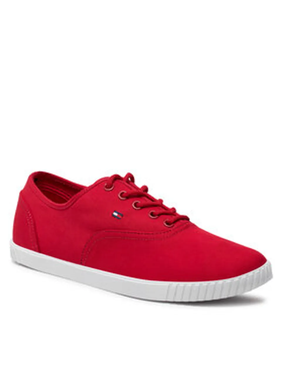 Tommy Hilfiger Sneakers aus Stoff Canvas Lace Up Sneaker FW0FW07805 Rot