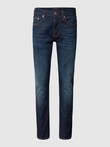 Tommy Hilfiger Straight Fit Jeans mit Label-Patch in Dunkelblau