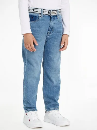 Tommy Hilfiger Straight-Jeans ARCHIVE RECONSTRUCTED MID WASH mit Logoschriftzug am Bund