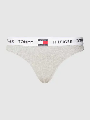 TOMMY HILFIGER String mit Feinripp Modell 'TOMMY' in Hellgrau Melange