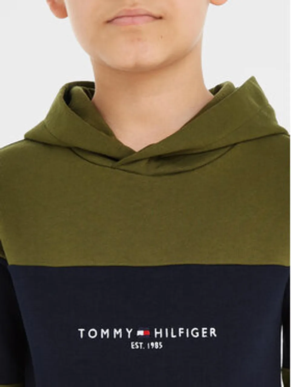 Tommy Hilfiger Sweatshirt Essential Colorblock KB0KB08385 M Grün Regular Fit