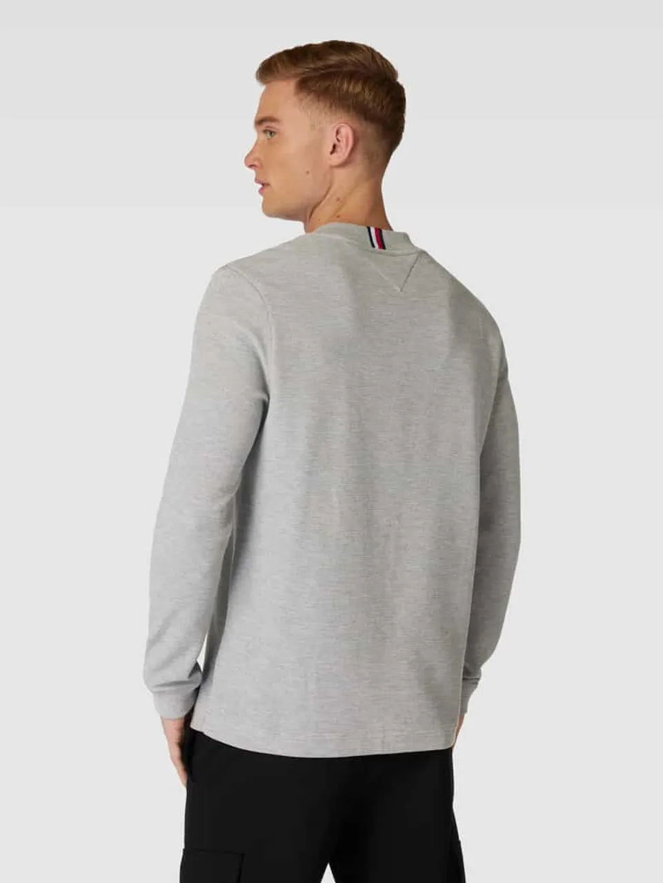 Tommy Hilfiger Sweatshirt mit Strukturmuster in Silber Melange