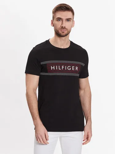 Tommy Hilfiger T-Shirt Brand Love Chest MW0MW30035 Schwarz Slim Fit