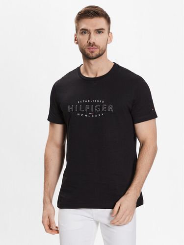 Tommy Hilfiger T-Shirt Curve Logo MW0MW30034 Schwarz Slim Fit
