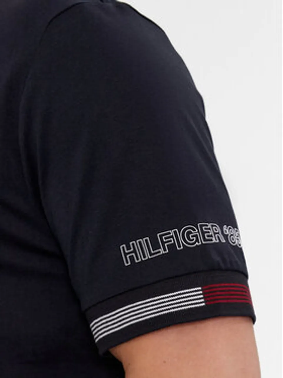 Tommy Hilfiger T-Shirt Flag Cuff Tee MW0MW34430 Dunkelblau Regular Fit