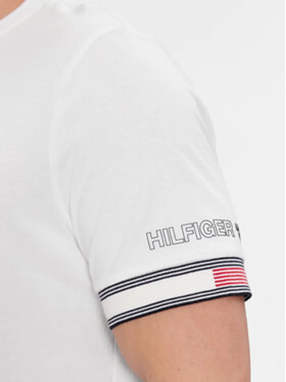 Tommy Hilfiger T-Shirt Flag MW0MW34430 Weiß Regular Fit