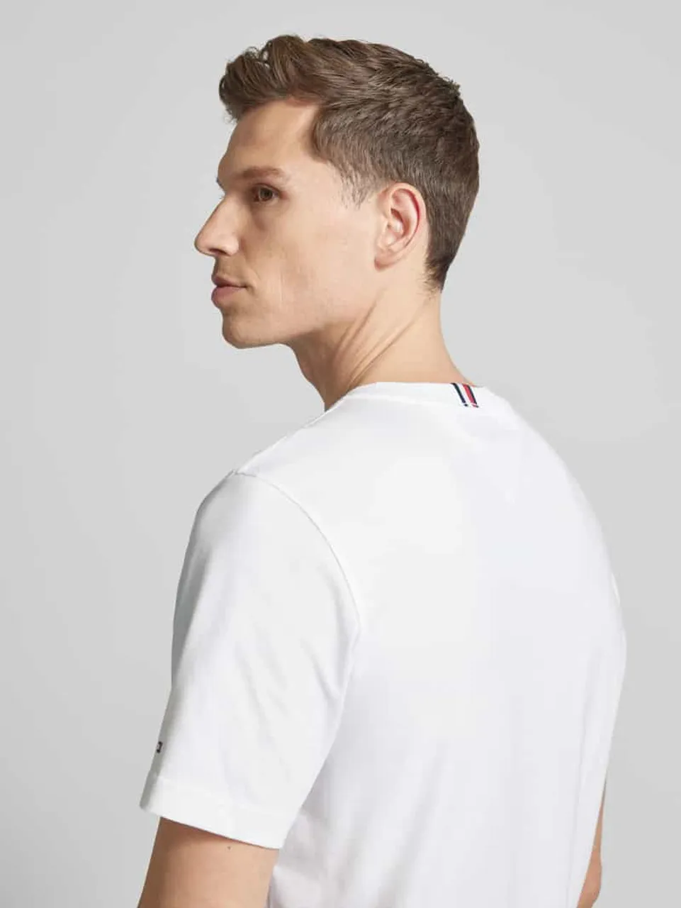 Tommy Hilfiger T-Shirt mit Label-Print Modell 'HILFIGER COIN' in Weiss