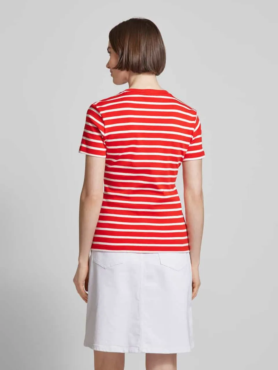 Tommy Hilfiger T-Shirt mit Streifenmuster Modell 'CODY' in Rot