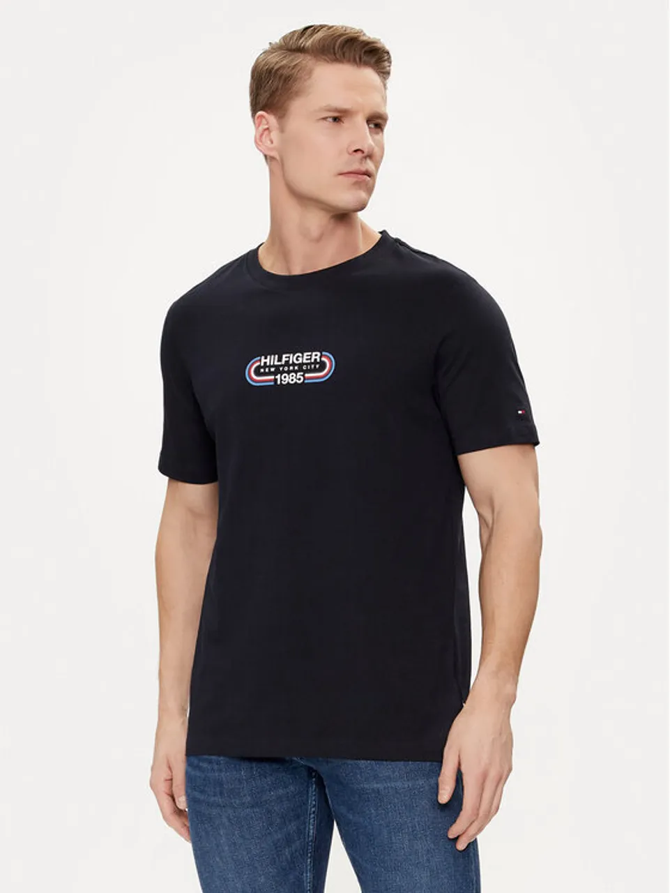 Tommy Hilfiger T-Shirt Track Graphic MW0MW34429 Dunkelblau Regular Fit