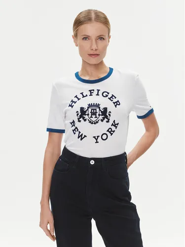 Tommy Hilfiger T-Shirt Varsity WW0WW39834 Weiß Regular Fit