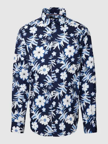 Tommy Hilfiger Tailored Freizeithemd mit Allover-Print in Blau Melange