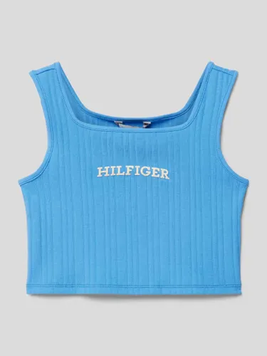 Tommy Hilfiger Teens Cropped Top mit Label-Print Modell 'MONOTYPE' in Bleu