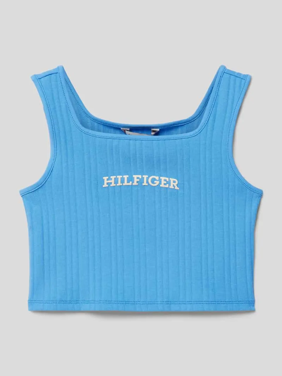Tommy Hilfiger Teens Cropped Top mit Label-Print Modell 'MONOTYPE' in Bleu