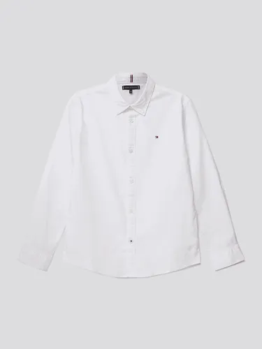 Tommy Hilfiger Teens Hemd mit Label-Stitching in Weiss