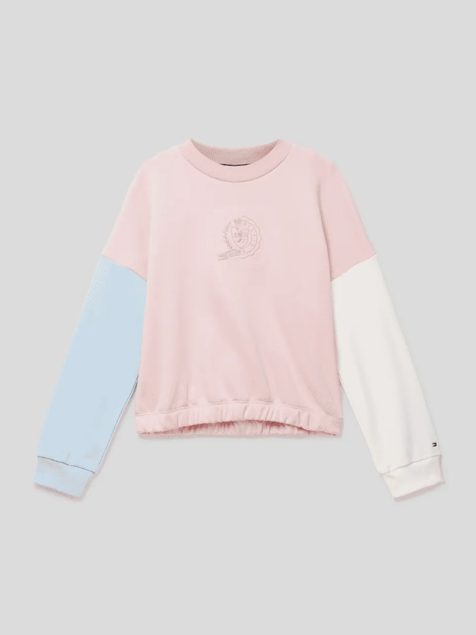 Tommy Hilfiger Teens Sweatshirt mit Label-Stitching Modell 'Icon' in Hellrosa